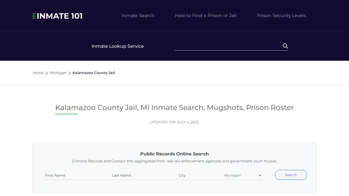 Kalamazoo County Jail, MI Inmate Search, Mugshots, Prison ...