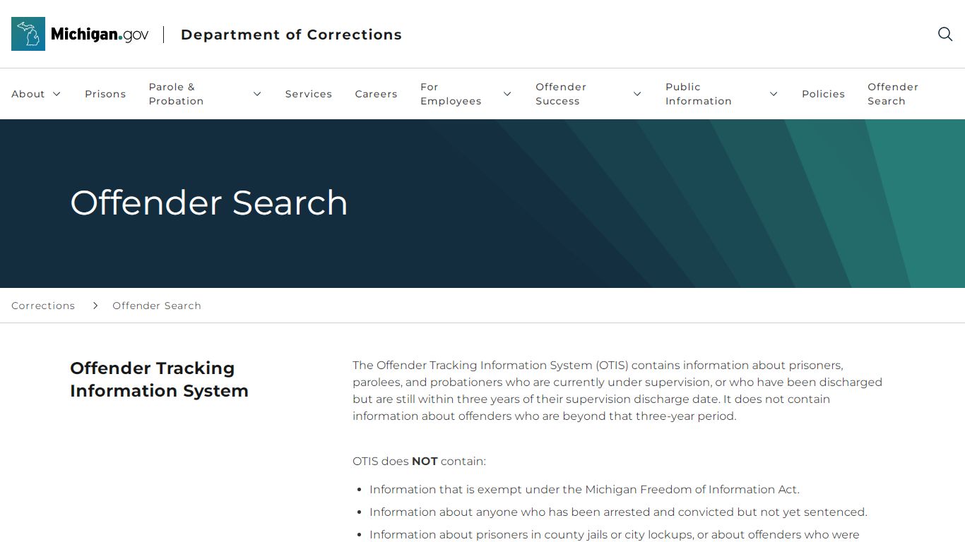 CORRECTIONS - Offender Search