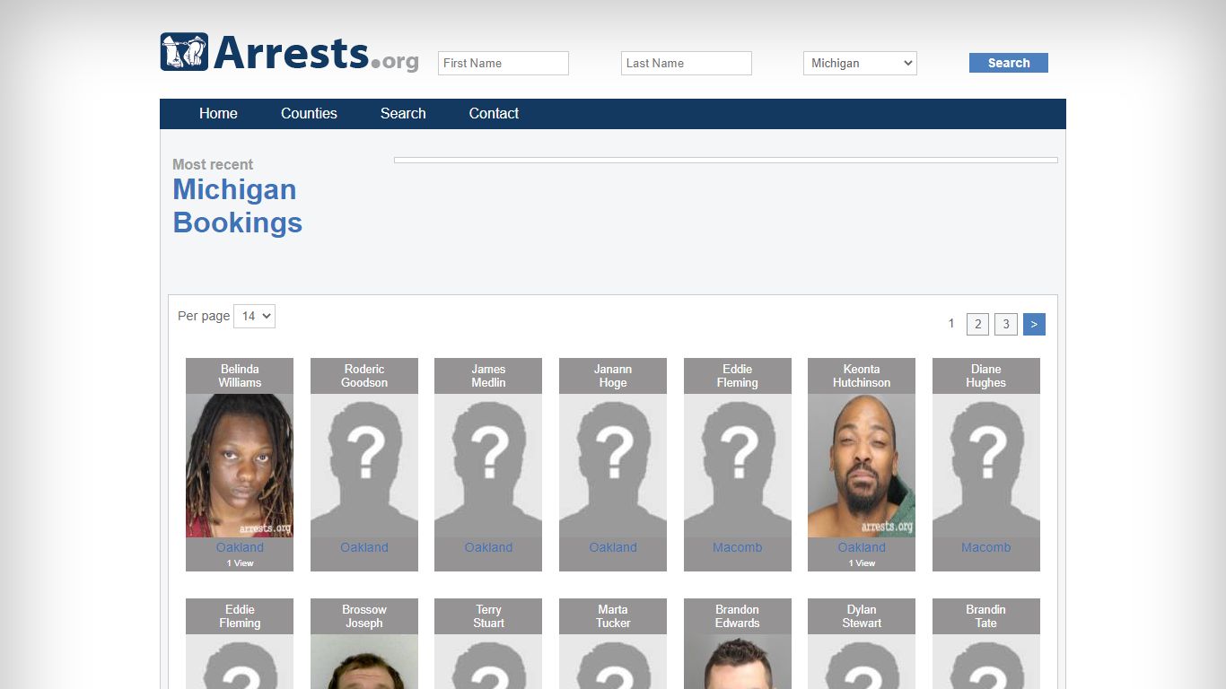 Michigan Arrests and Inmate Search